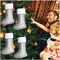 8 Pack Large Grey and White Christmas Stockings Decorations with Plush Faux Fur Cuff 15 Inch Xmas Family Socks for Christmas Family Holiday Party Decor